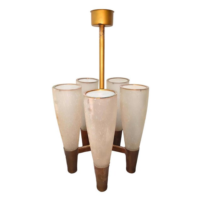 Metal Chandelier by Pietro Chiesa for Fontana Arte, 1935 For Sale - Image 7 of 8