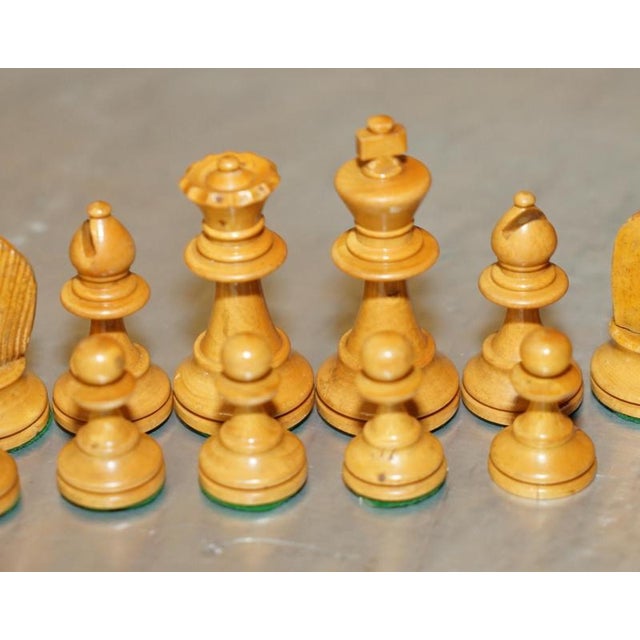 Small Antique Victorian Staunton Pattern Chess Pieces in Box, 1860s, Set of 33 For Sale - Image 4 of 16