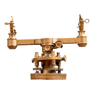 Antique Solid Brass Surveyor Transit For Sale