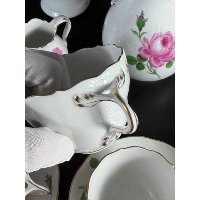 Pink Rote Rose Coffee Service in Porcelain from Meissen, Germany, 1980s, Set of 23 For Sale - Image 8 of 17