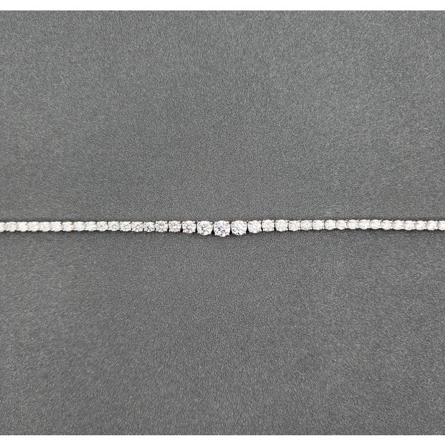 Platinum 9.13 Ct Riviera Graduated Diamond Necklace - Platinum For Sale - Image 8 of 9