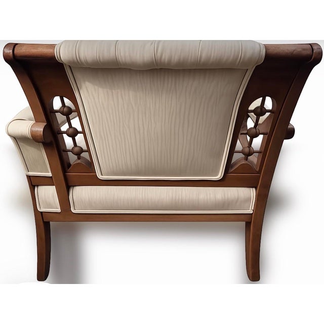 Victorian Antique American Victorian Walnut Tufted Parlor Settee With Carved Frame, Circa 1880 For Sale - Image 3 of 8