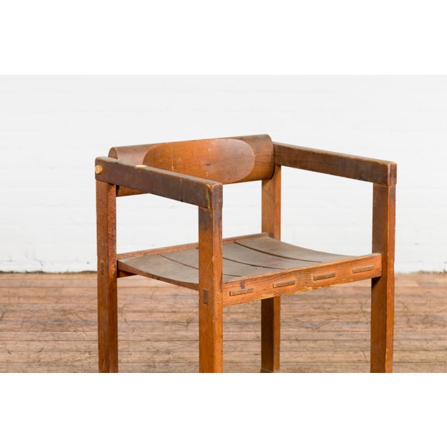 Early 21st Century Artist Industrial Style Vintage Desk Chair With Rustic Character For Sale - Image 5 of 12