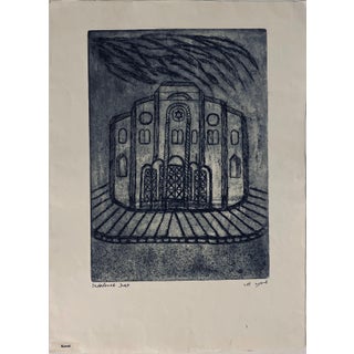 Dora Szampanier, Etching of destroyed synagogue - Kovel, Ukraine For Sale