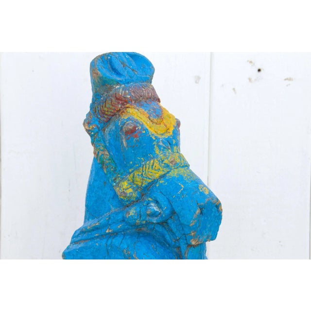 19th Century Primitive Architectural Carved Wooden Horse For Sale - Image 5 of 10