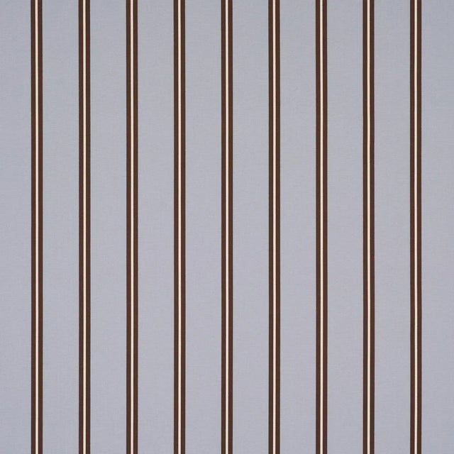 Contemporary SAMPLE - Schumacher Briony Stripe Fabric In Sky For Sale - Image 3 of 3