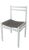 Vintage White Wooden Chair with Fabric Seat, 1970s For Sale