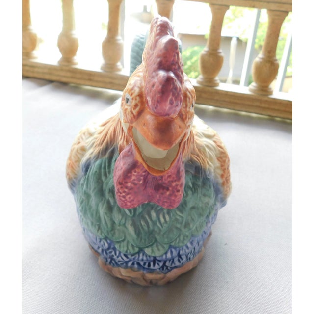 Vintage Colorful Ceramic Rooster Teapot For Sale In New York - Image 6 of 11