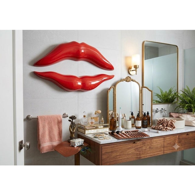 Large Modern 3-D Red Lips Wall Mount Handcrafted Original Design by Brian M Chalker for Remi Danielle Modern, 2026 For Sale - Image 9 of 12