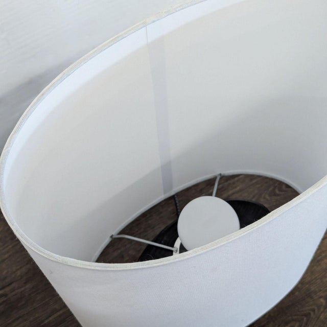 Modern Room & Board Haddie Modern Black Oak Table Lamp With White Shade For Sale In San Francisco - Image 6 of 6
