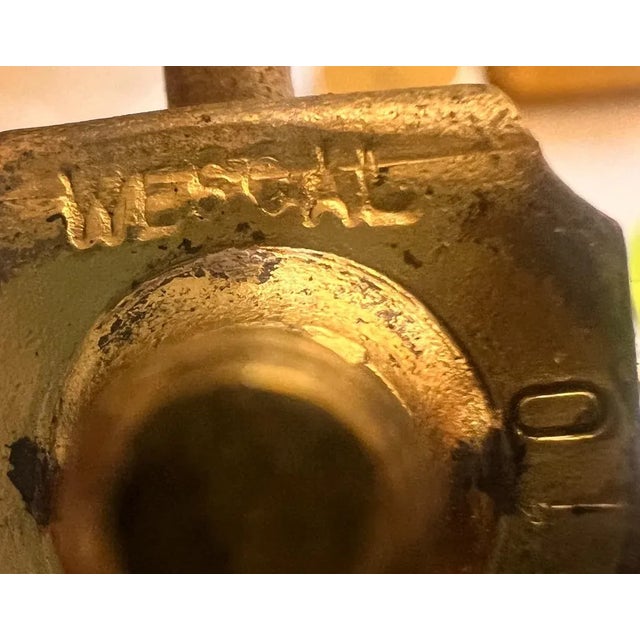 Vintage Brass Swing Arm Floor Lamp – Wescal Hardware & Eagle Socket – Mid Century Traditional For Sale - Image 9 of 9