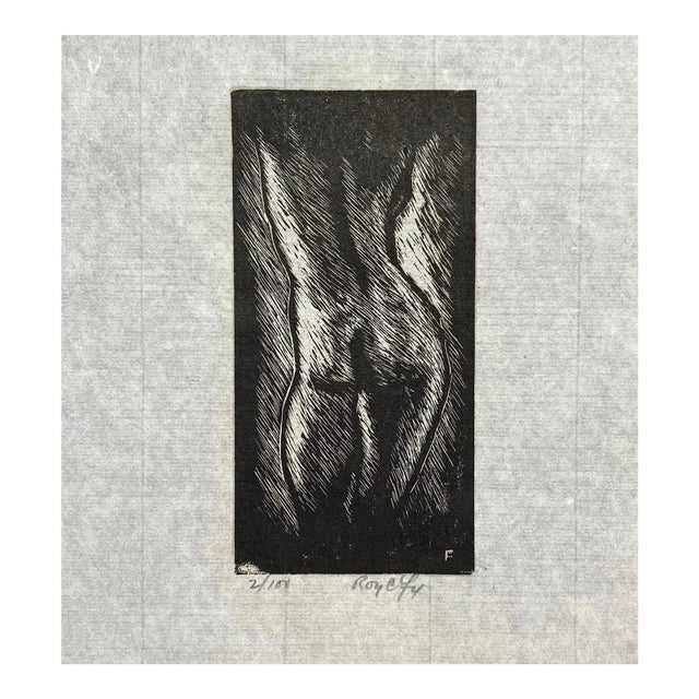 1940s Roy Fox Female Nude Wood Engraving For Sale