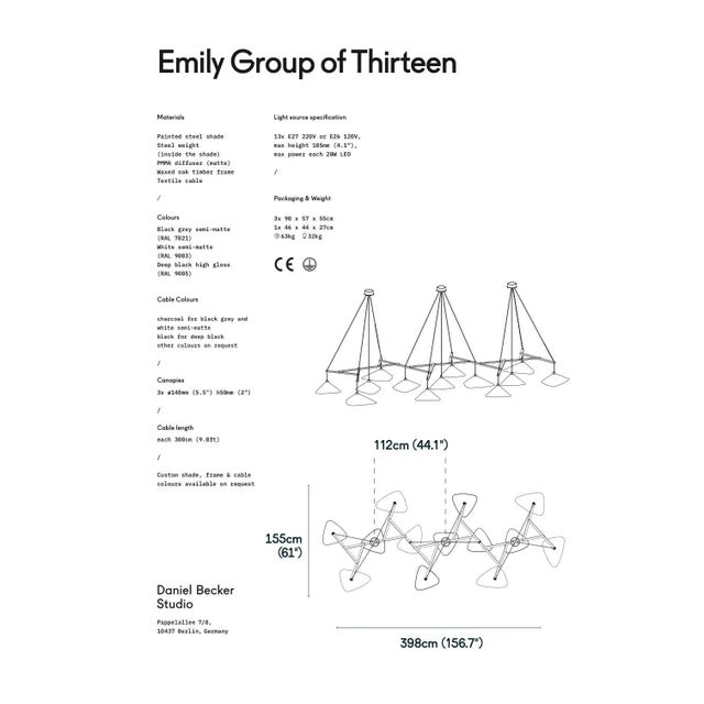 White Monumental Daniel Becker 'Emily 13' Chandelier in Matte White for Moss Objects For Sale - Image 8 of 12