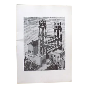 Vintage 20th Century M. C. Escher Lithograph "Waterfall"
