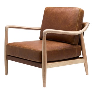 Becki Owens x SURYA Gaviota Accent Chair Brown For Sale