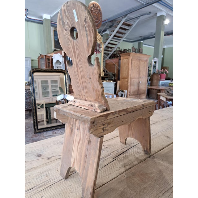 Rustic Fir Stool Bench, in Good conditions. Designed before 1890