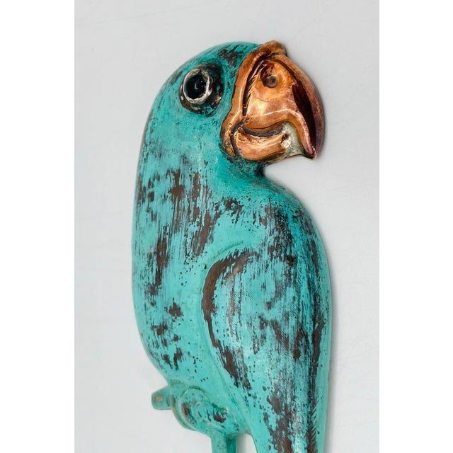 1980s Rare Emilia Castillo Taxco Parrot Silverplate & Verdigris Serving Utensils For Sale - Image 14 of 18