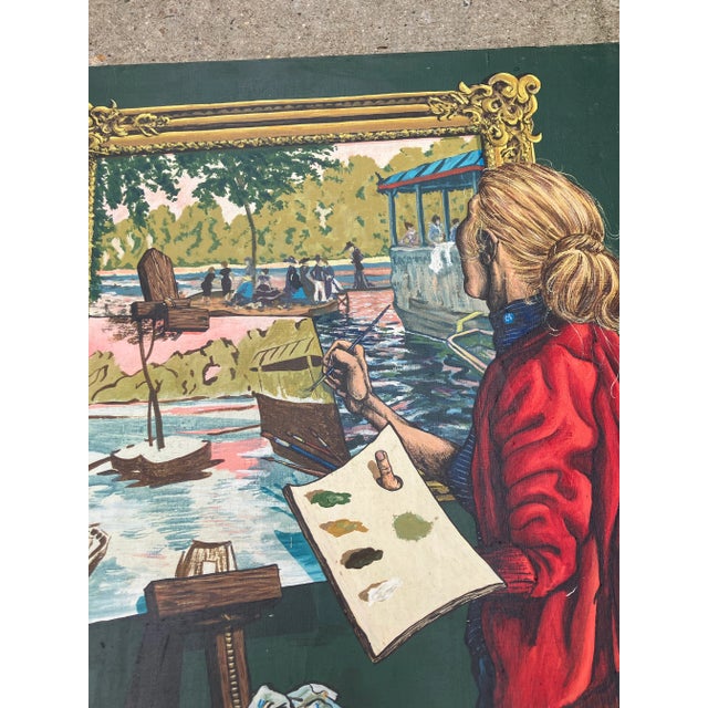 1970’s Original Large Artist in Her Studio Painting Signed For Sale In Philadelphia - Image 6 of 6