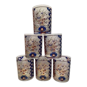 Mid 20th Century Culver Imari Double Old Fashion Glasses- Set of 6