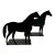 Vintage Black Metal Horse Bookends, Equestrian Library Decor For Sale