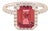 Diamond Tourmaline Rubellite Ring 6.5 18k Gold 3.11 TCW Certified For Sale