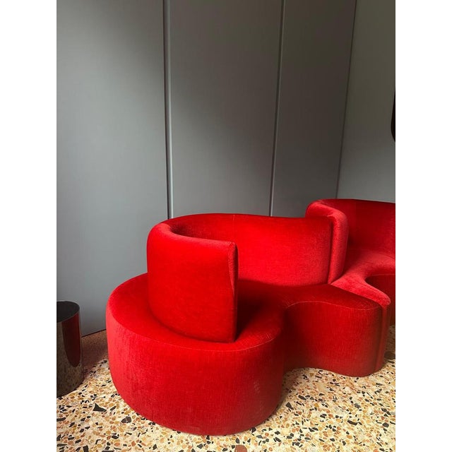 Danish Two-Piece Cloverleaf Red Sofa by Verner Panton for VerPan, 2000s For Sale - Image 10 of 12