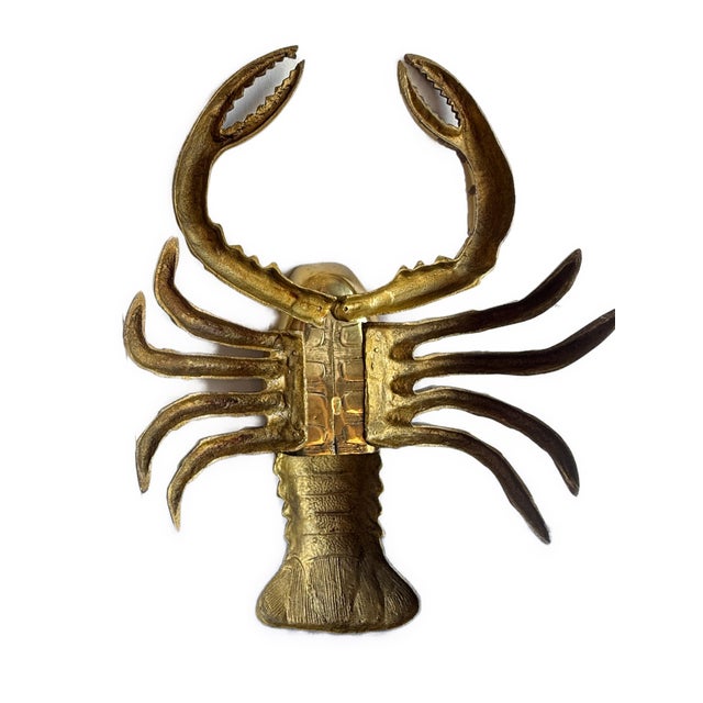 Large Vintage Brass Lobster Sculpture Box For Sale - Image 4 of 9