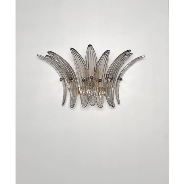 Vintage Smoked Glass Palmette Wall Lights, 1990s, Set of 2 For Sale - Image 17 of 17