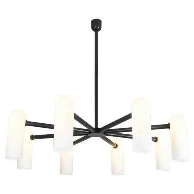 Glass Odyssey Round MD Black Chandelier by Schwung For Sale - Image 7 of 7