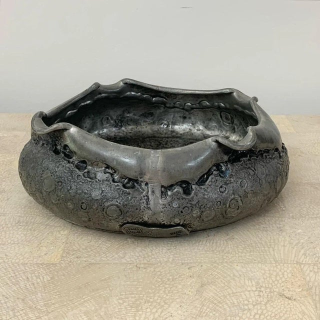 Silver 1970s Silver Moon Metal Ashtray Catchall, Made in Italy For Sale - Image 8 of 10