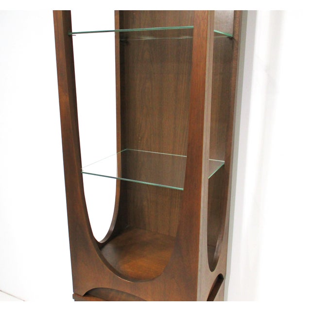 Mid 20th Century Mid 20th Century Rare Brasilia Styled 2 Piece Display Cabinet by Broyhill For Sale - Image 5 of 13