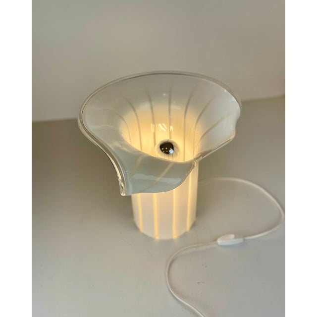 White Murano Table Lamp, 1970s For Sale - Image 8 of 18