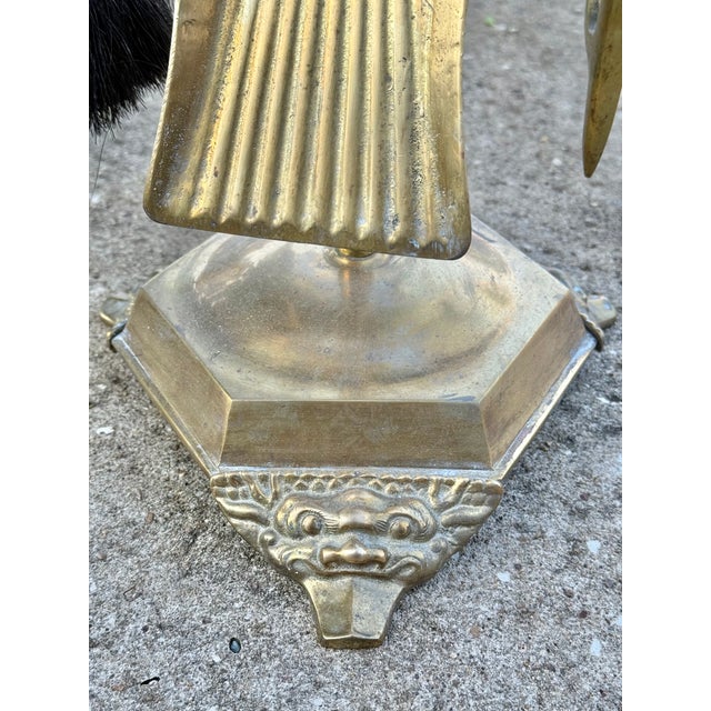 Metal Gothic Victorian 19th Century Fireplace Tools, Complete Set of 5 For Sale - Image 7 of 13