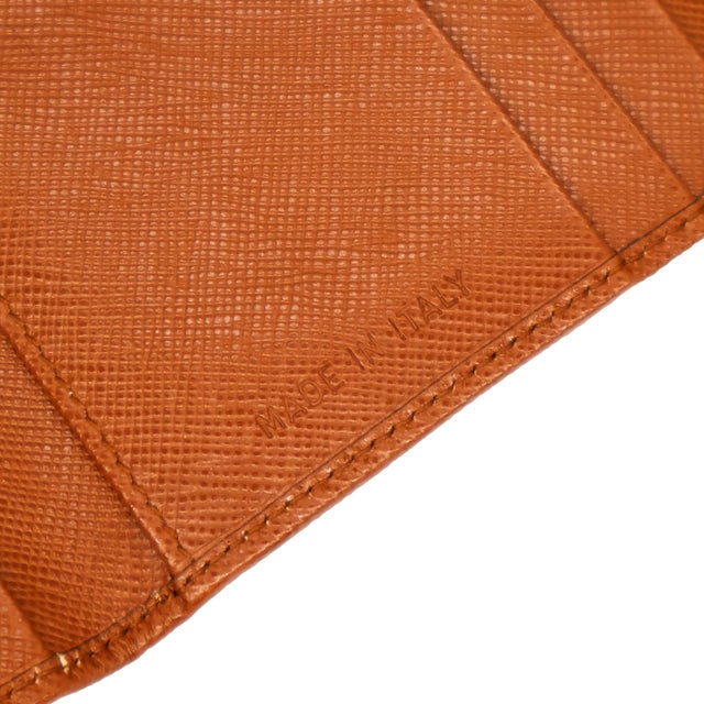 Prada Tobacco Saffiano Leather Portafoglio Tri-Fold Wallet, 2016. For Sale - Image 10 of 11