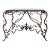 Vintage Regency Distressed Wrought Iron Scroll Dining Table For Sale