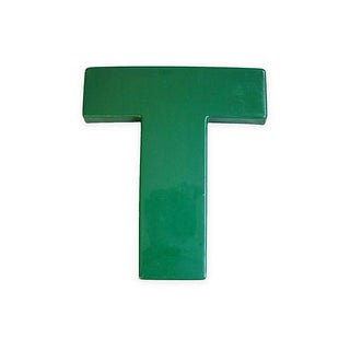Salvaged 1970s Hunter Green Marquee Letter T For Sale