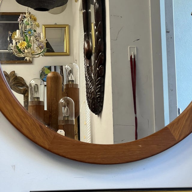 1960s Large 1960s Danish Teak Mirror by Pedersen & Hansen, Viby J For Sale - Image 5 of 10