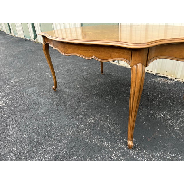 Century Furniture French Country Fruitwood Extension Dining Table- Attr. To Century Furniture For Sale - Image 4 of 12