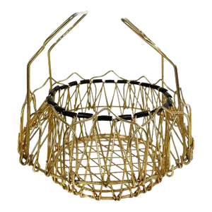 Mid 20th Century French Mid Century Gold Wire Basket