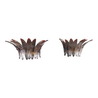 Murano Palmette Pink Glass Sconces - a Pair For Sale