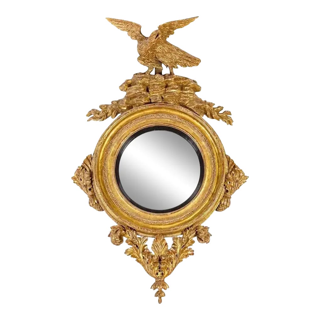 Irish Giltwood Convex Mirror Chairish