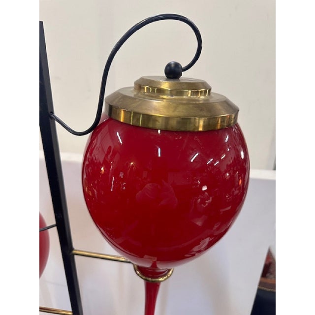 Floor Lamp with Red Lampshades from Stilnovo, 1950s For Sale - Image 11 of 17