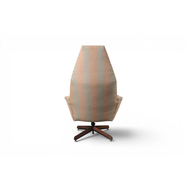 Brown Mid 20th Century Attributed to Adrian Pearsall Highback Swivel Lounge Chair For Sale - Image 8 of 9