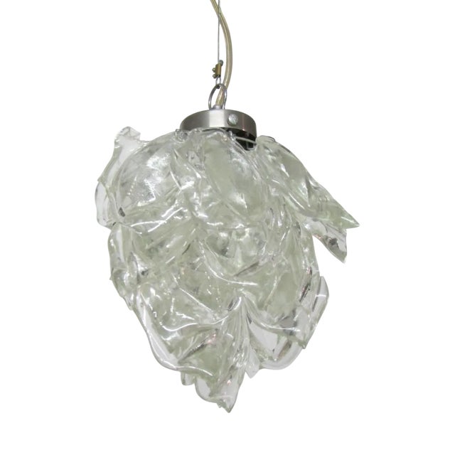 Stainless Steel and Glass Pendant Light, 1970s For Sale