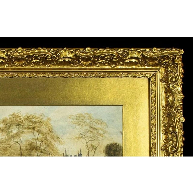 19th Century English Street Scene with Church, 19th Century, Watercolour For Sale - Image 5 of 8