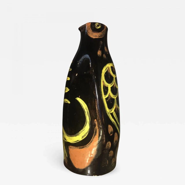 1950s Madoura -pablo Picasso picasso Style Madoura Pottery Owl Vase For Sale - Image 11 of 11