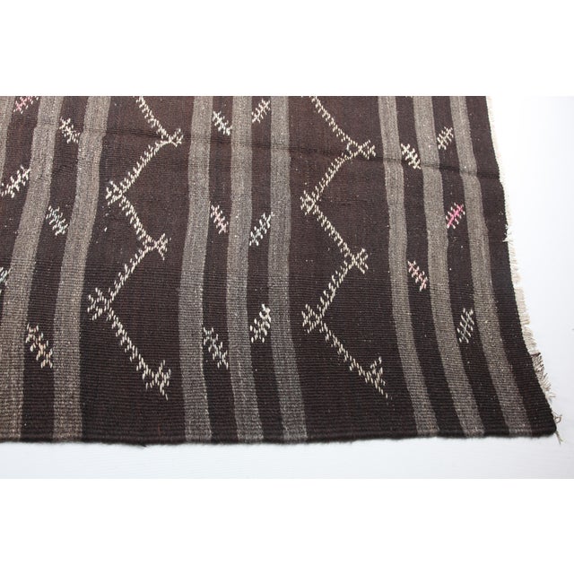 1970s Vintage Handmade Turkish Floor Kilim Rug -10' 5'' X 7' 5'' Feet For Sale - Image 5 of 11