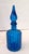 Vintage Mid-Century Modern Italian Art Glass Decanters, Cobalt Blue Ribbed & Emerald Green Empoli Style - a Pair For Sale - Image 9 of 12
