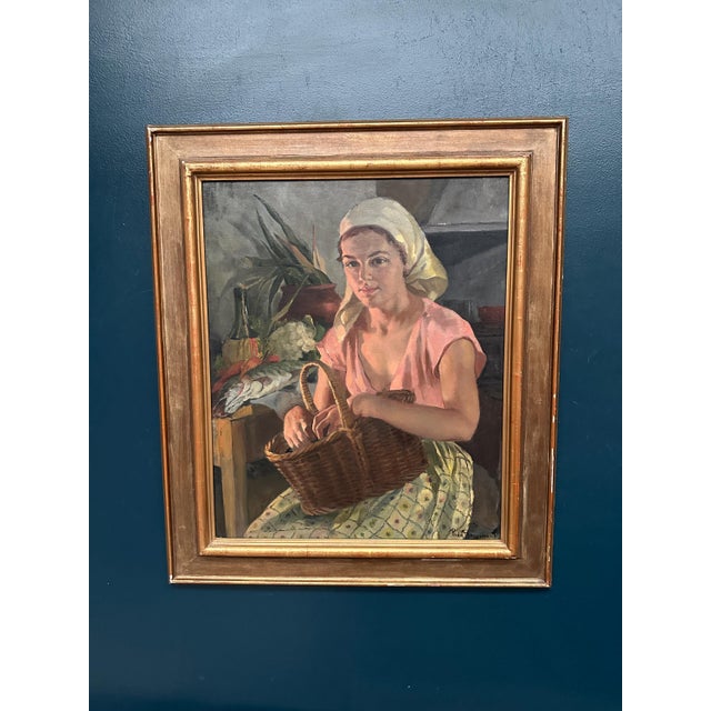 Philippe De Rougemont, Seated Woman, 1920s, Oil on Panel, Framed For Sale - Image 16 of 17
