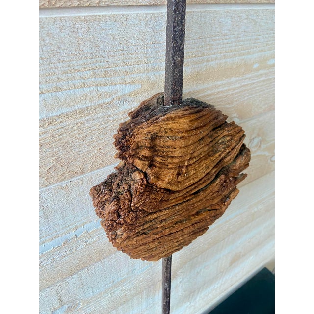 Large Antique French Sculptural Wood and Wrought Iron Weather Vane Cross, 19th Century For Sale - Image 6 of 9